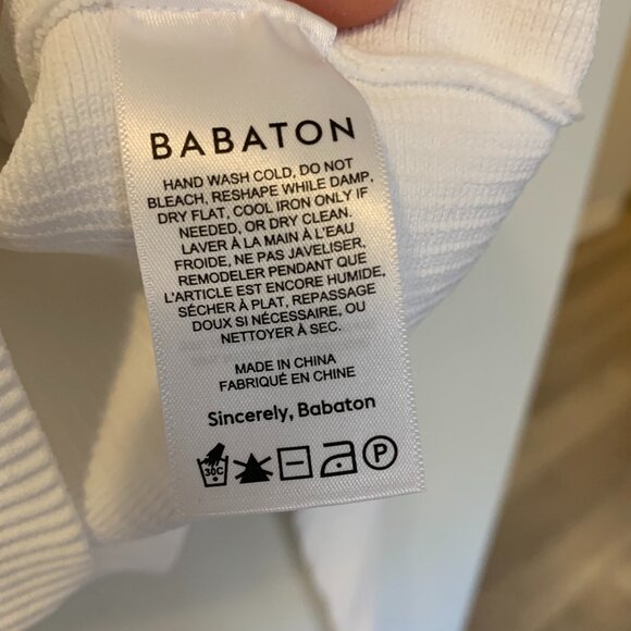 Aritzia Babaton cropped sculpt knit white top size S - Picture 7 of 7